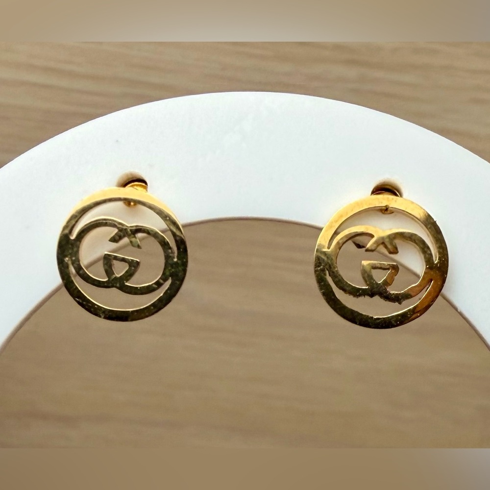 Gold Button Like Earrings